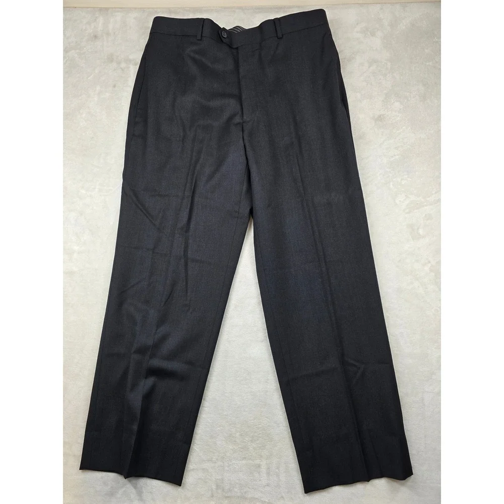 Pronto Uomo‎ Platinum Suit Mens 44L 2 Piece Pants 38x30 Charcoal Gray 100% Wool